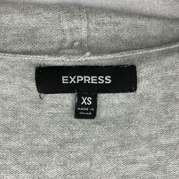 EXPRESS | Drape Front 1/2 Sleeve Cardigan Sweater in Gray - Picture 4 of 4